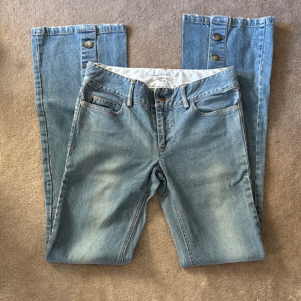 Alice and Olivia Jeans with Button Detail - Picture 2 of 7